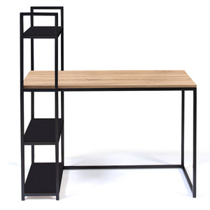 IDMarket - Scrivania libreria BOSTON legno e nero design industriale