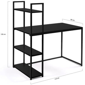 IDMarket - Scrivania libreria nera di design industriale DELSON