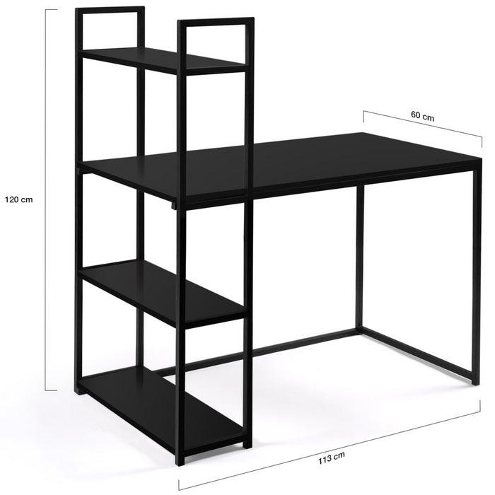 IDMarket - Scrivania libreria nera di design industriale DELSON