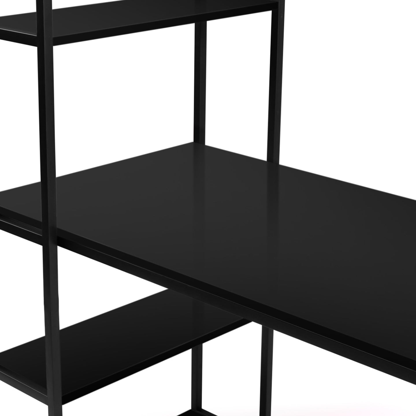 IDMarket - Scrivania libreria nera di design industriale DELSON