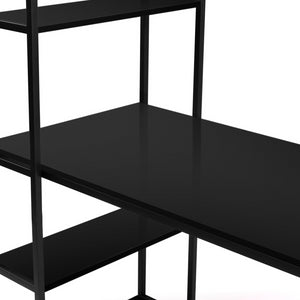 IDMarket - Scrivania libreria nera di design industriale DELSON