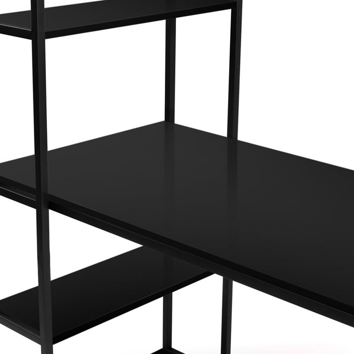 IDMarket - Scrivania libreria nera di design industriale DELSON