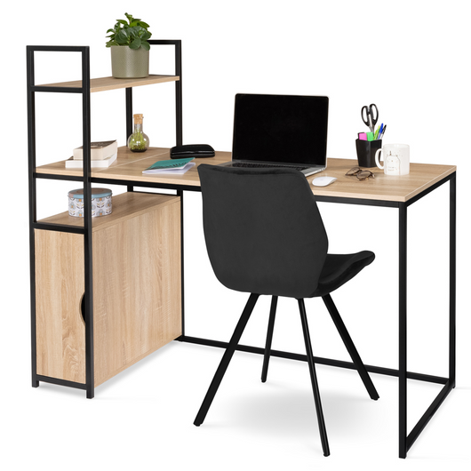 IDMarket - Scrivania libreria XXL con armadietto, design industriale DETROIT