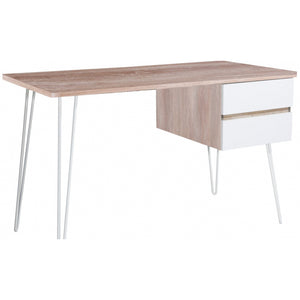 SCRIVANIA LUCILLE BIANCO/NATURALE 120X60X76