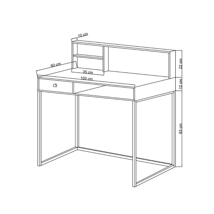 Scrivania con cassetto Nasus colore rovere nero
