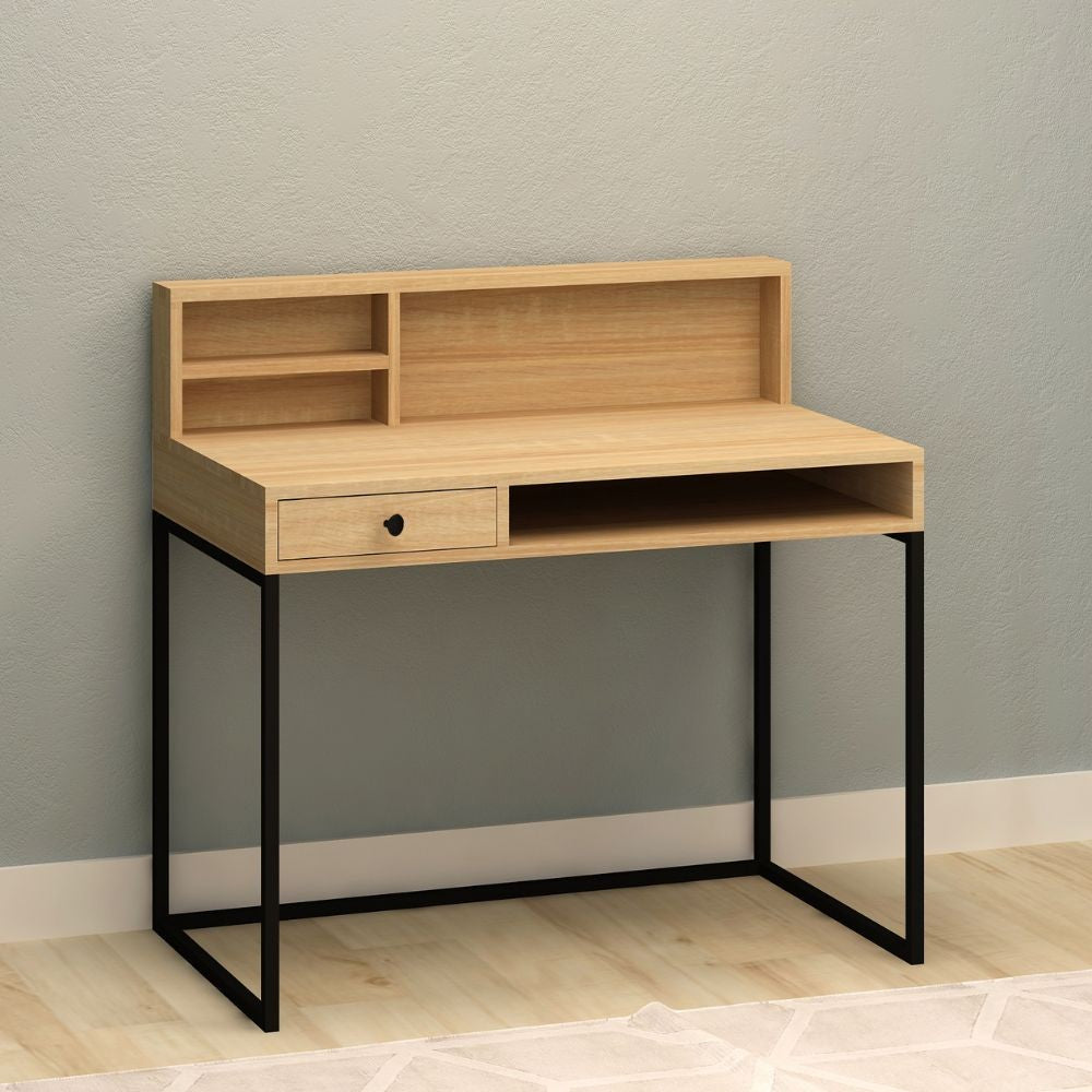 Scrivania con cassetto Nasus colore rovere nero