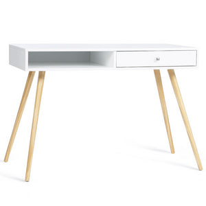 IDMarket - Scrivania scandinava EFFIE cassetto bianco legno