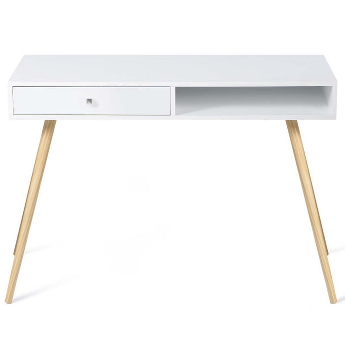 IDMarket - Scrivania scandinava EFFIE cassetto bianco legno