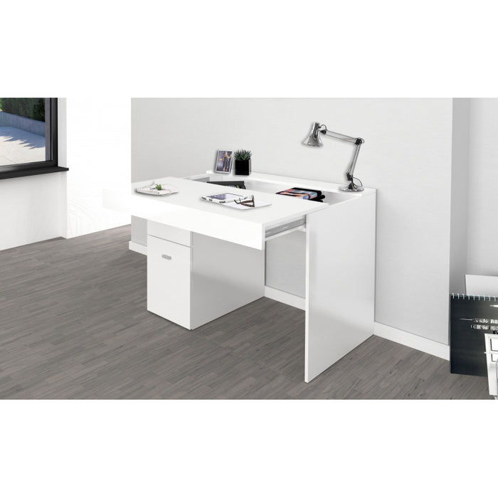 Scrivania Sliding 100 Con Piano Allungabile Bianco Larice