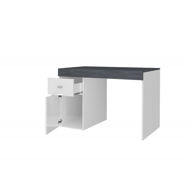 Scrivania Sliding 100 Con Piano Allungabile Colore Bianco Lucido/Report