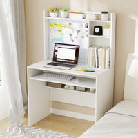 Scrivania per computer con lavagna magnetica, Scrivania moderna con ripiano e vassoio per tastiera Bianco-Scrivanie