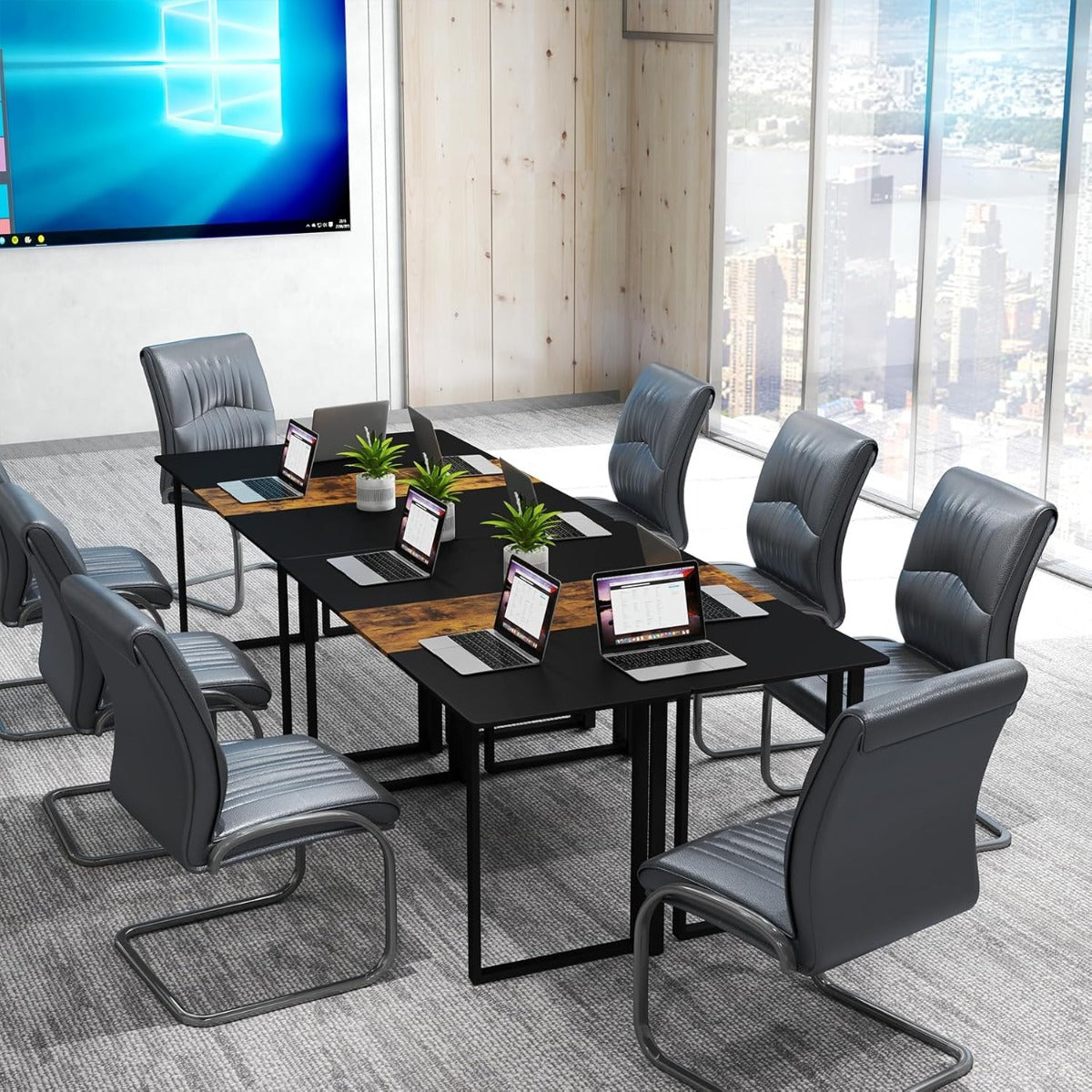 Scrivania per computer e ufficio, Grande scrivania 60 x 160 cm con struttura in metallo industriale e versatile per studio-Scrivanie