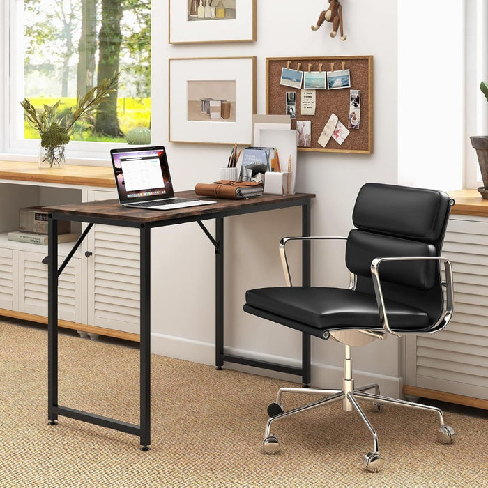 Scrivania per PC portatile con piedini regolabili, Scrivania in metallo per ufficio conferenze 100x50x77cm Caff¨¨-Scrivanie