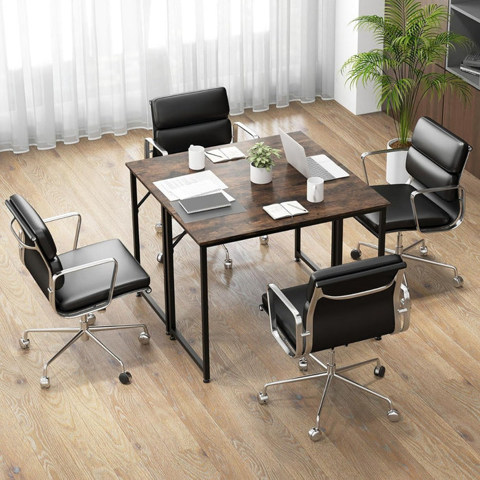 Scrivania per PC portatile con piedini regolabili, Scrivania in metallo per ufficio conferenze 100x50x77cm Caff¨¨-Scrivanie