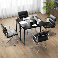 Scrivania per PC portatile con piedini regolabili, Scrivania in metallo per ufficio conferenze 100x50x77cm Nero-Scrivanie