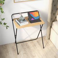 Scrivania pieghevole per computer da 60cm, Scrivania compatta con supporto per tablet per spazi ridotti Naturale-Scrivanie