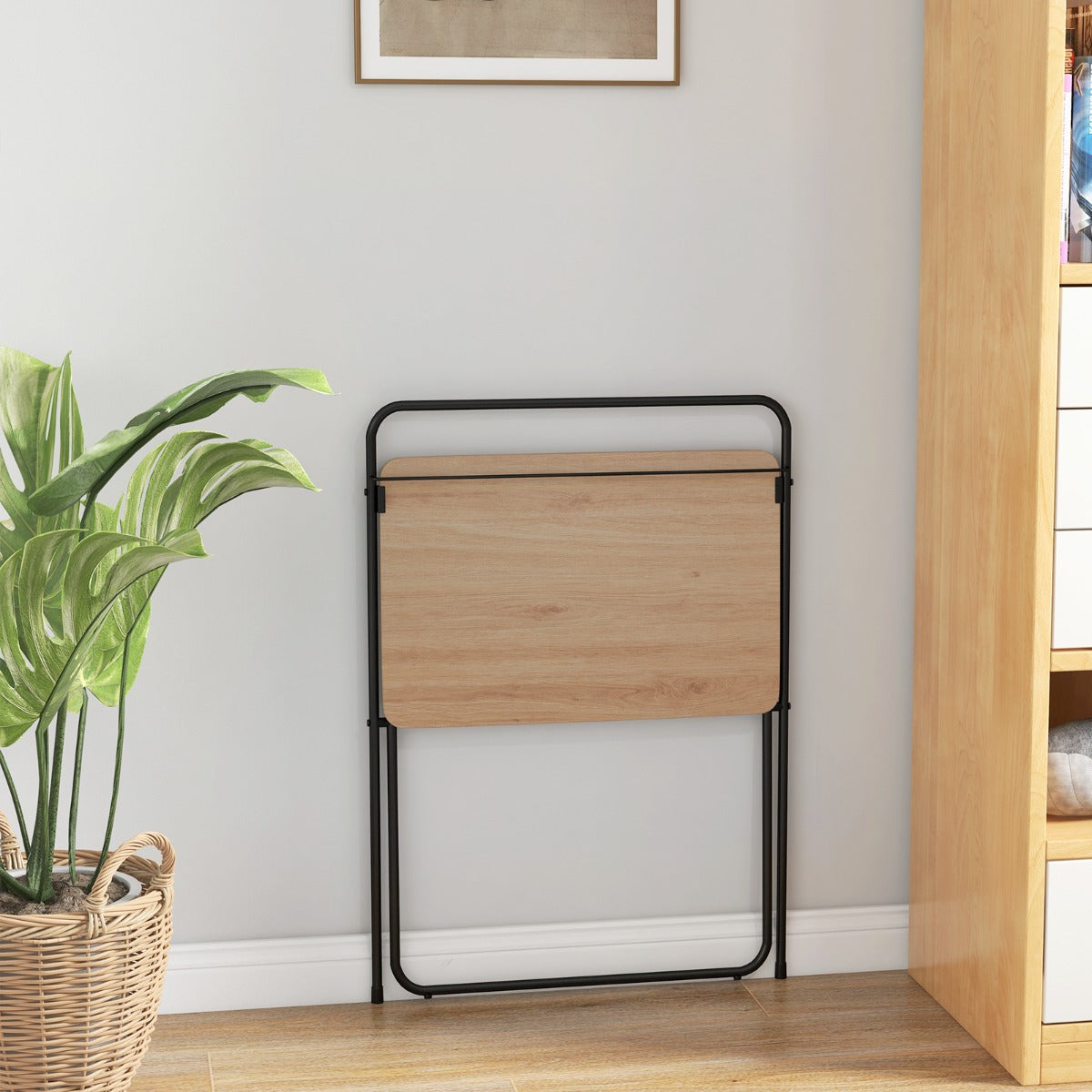 Scrivania pieghevole per computer da 60cm, Scrivania compatta con supporto per tablet per spazi ridotti Naturale-Scrivanie