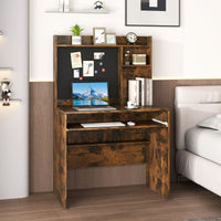 Scrivania per computer con lavagna magnetica, Scrivania moderna con ripiano e vassoio per tastiera Marrone-Scrivanie