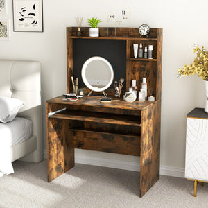 Scrivania per computer con lavagna magnetica, Scrivania moderna con ripiano e vassoio per tastiera Marrone-Scrivanie