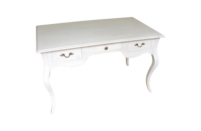 Scrivania legno 3 cassetti laccato bianco opaco l.150 x p.75 h.80 - Mobili 2G