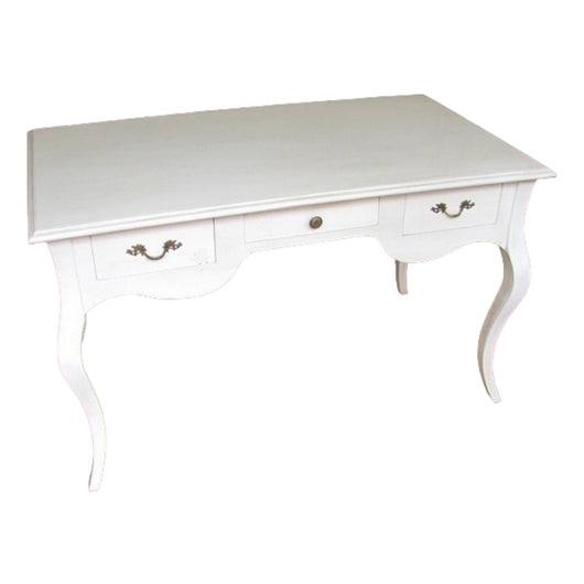 Scrivania legno 3 cassetti laccato bianco opaco l.130 x p.75 h.80 - Mobili 2G