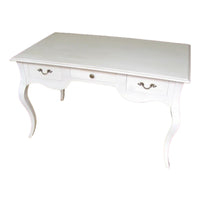 Scrivania legno 3 cassetti laccato bianco opaco l.130 x p.75 h.80 - Mobili 2G