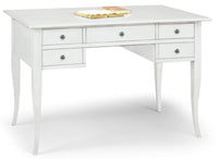 Scrivania arte povera 5 cassetti legno bianco 130x65x81