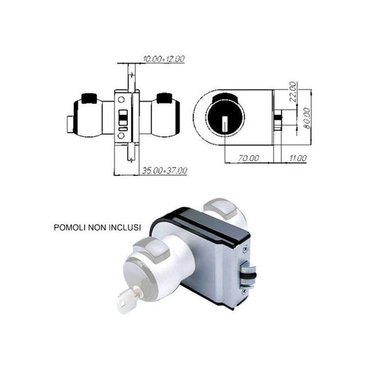 Scrocco Pomoli Premiapri Porte Vetro Gla70 Meroni