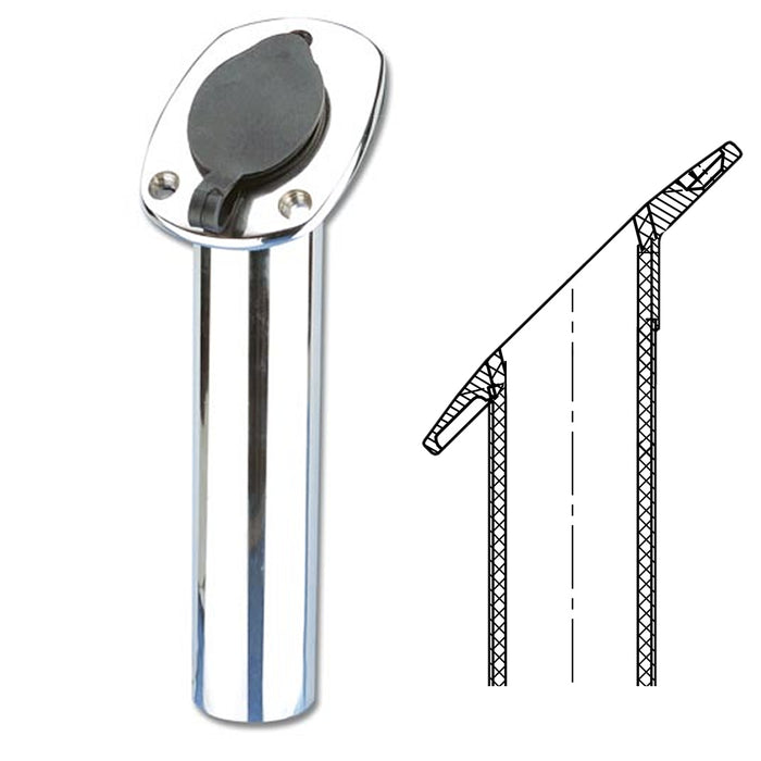 Portacanna da incasso acciaio inclinazione 45 gradi