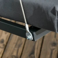 Dondolo da Giardino 3 Posti, Inclinazione del Tetto Regolabile, Materasso Incluso, Acciaio e Poliestere, Grigio Scuro