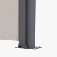 Tenda laterale schermo protettivo paravento retrattile 3 x 1 m alluminio poliestere anti-UV alta densità 180 g/m² grigio