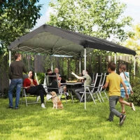 Gazebo Pieghevole Pop Up 6x3 m, UPF50+ con Altezza Regolabile e Borsa di Trasporto, Grigio Scuro