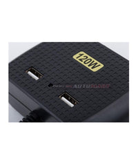 Sdoppiatore Adattatore 3 Accendisigari Triplo + 2 Usb 120w Auto Camper Barca Multicaricatore         