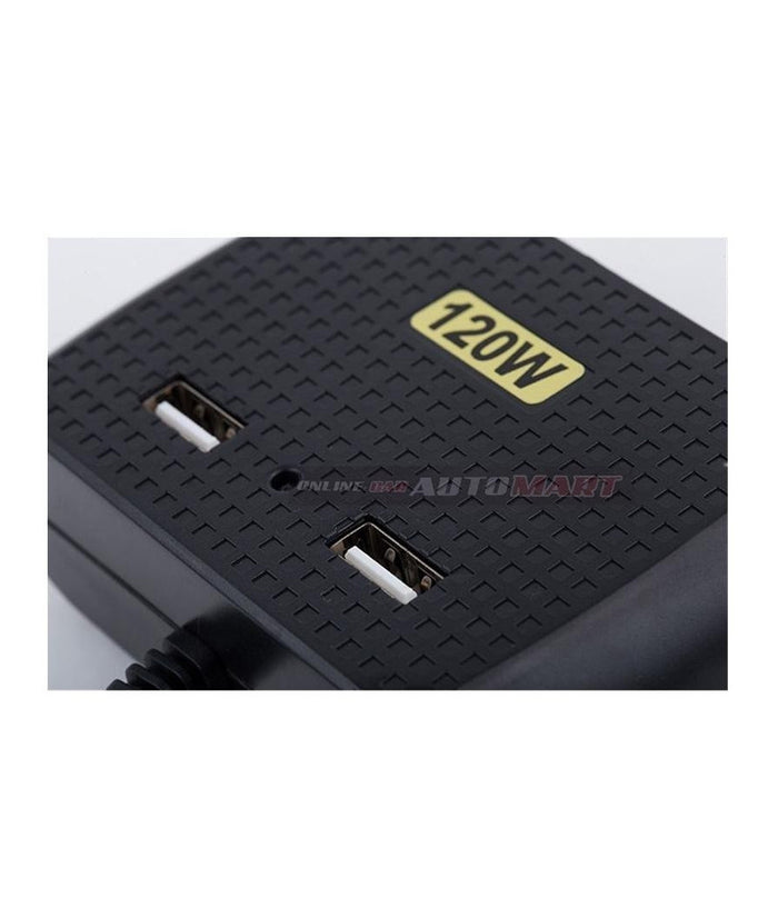 Sdoppiatore Adattatore 3 Accendisigari Triplo + 2 Usb 120w Auto Camper Barca Multicaricatore         