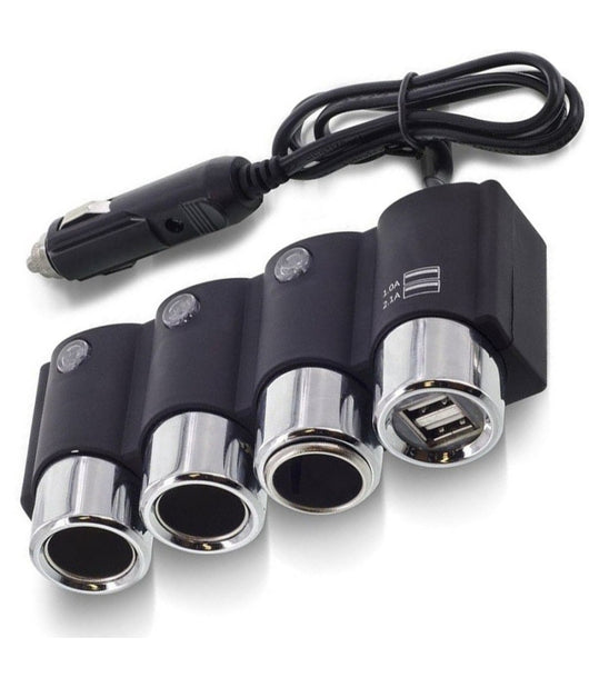Sdoppiatore Presa Accendisigari 3 Posti 2 Porte Usb Carica Batteria 120w Ic-1503         