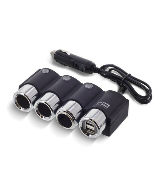 Sdoppiatore Presa Accendisigari 3 Posti 2 Porte Usb Carica Batteria 120w Ic-1503         
