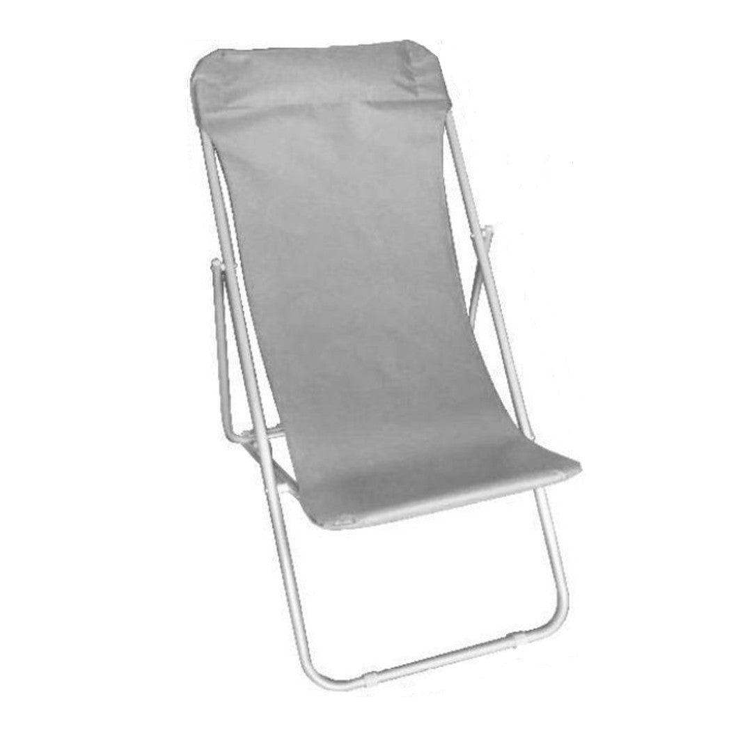 Trade Shop - Sdraio Sedia Da Spiaggia Mare Campeggio Giardino Esterno 281003 Pieghevole 52x76x91cm - Grigio       