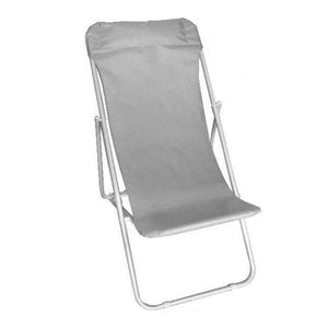 Trade Shop - Sdraio Sedia Da Spiaggia Mare Campeggio Giardino Esterno 281003 Pieghevole 52x76x91cm - Grigio       