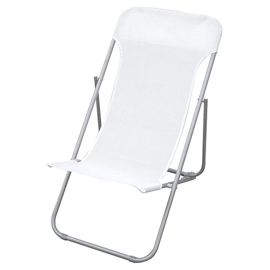 Trade Shop - Sdraio Sedia Da Spiaggia Mare Campeggio Giardino Esterno 281003 Pieghevole 52x76x91cm - Bianco       