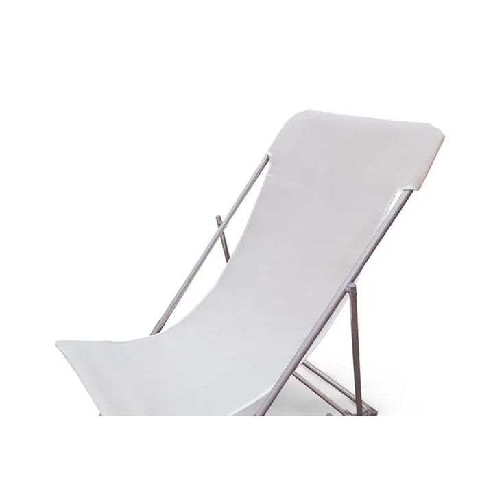 Trade Shop - Sdraio Sedia Da Spiaggia Mare Campeggio Giardino Esterno 281003 Pieghevole 52x76x91cm - Bianco       