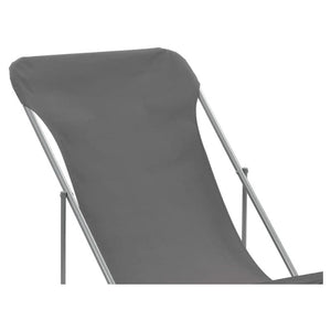 Trade Shop - Sdraio Sedia Da Spiaggia Mare Campeggio Giardino Esterno 281003 Pieghevole 52x76x91cm - Grigio       