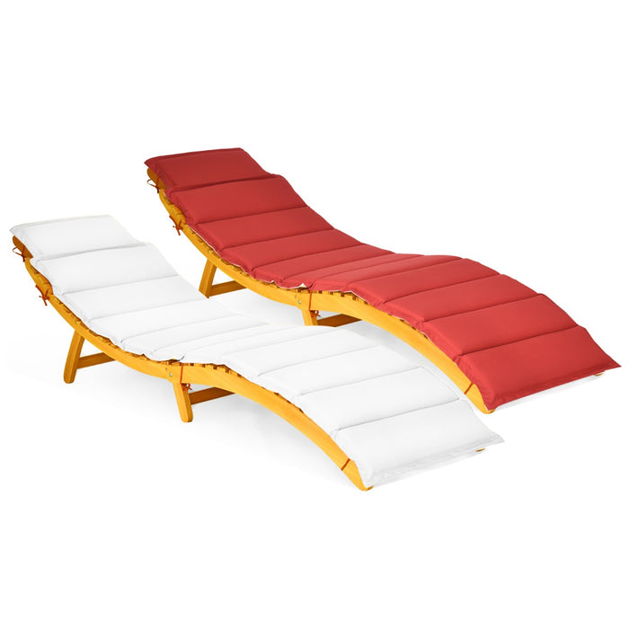 Sdraio ergonomica in legno con cuscino e poggiatesta reclinabile, Lettino da giardino 190 x 55 x 52 cm-Poltrone e sdraio