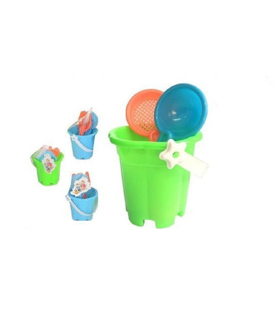 Secchiello 14 Cm 3pz Con Accessori Palette Giochi Per Mare Estate Bambini 072402         