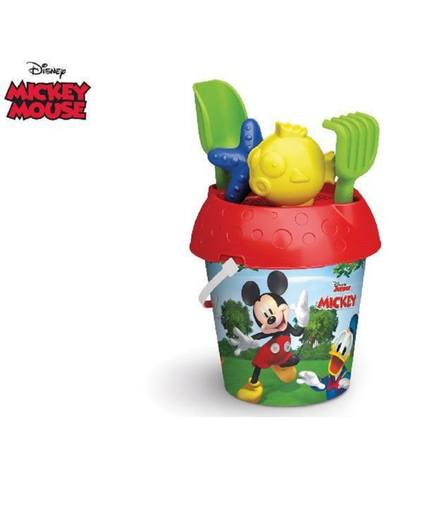 Secchiello 18cm Mickey Con Formine Accessori Giochi Mare Bambini Bucket 689009a         