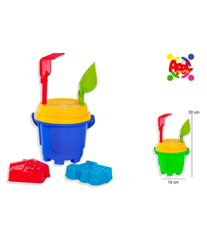 Secchiello Da Mare Con Paletta Rastrello Formine Gioco Da Spiaggia Per Bambini         