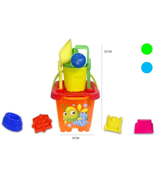 Secchiello Da Mare Paletta Rastrello Formine Innaffiatoio Gioco Spiaggia Bimbi         