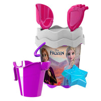 Trade Shop - Secchiello Mare Frozen Con Accessori Spiaggia Estate Per Bambini Elsa Anna 17cm 256382 -