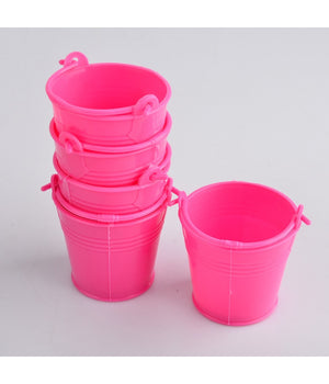 Secchiello Maxi In Latta Decoupage Porta Piante 10,5 Cm Bomboniera Contenitore         