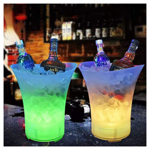 Trade Shop - Secchiello Per Ghiaccio A Led Altoparlante Bluetooth Wireless Portatile Spiaggia Feste         