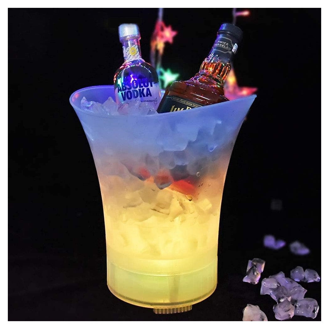 Trade Shop - Secchiello Per Ghiaccio A Led Altoparlante Bluetooth Wireless Portatile Spiaggia Feste         